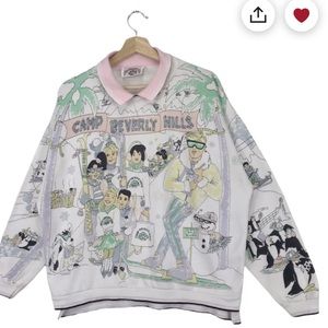 COPY - COPY - Vintage 90s Camp Beverly Hills sweater with details and collar
